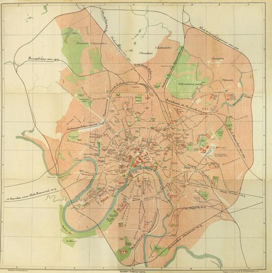 Путеводитель Кушнерева%Kushnerev Guide
Карта из книги Москва. Путеводитель. Под ред. Е. А. Звягинцева. Издание т-ва И.Н. Кушнеревъ и Ко. Москва - 1914-15. 703 стр. с 54 иллюстрациями, 6 планами и 4 диаграммами. Карта размещена в книге на трех листах форматом 156х440.
Ключевые слова: товарищество Кушнерева