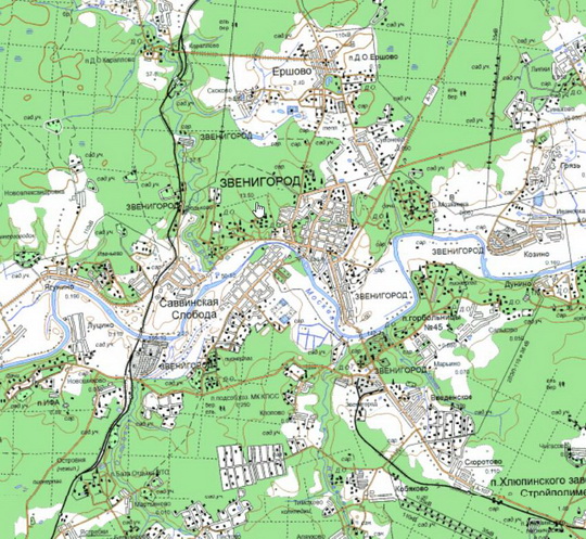 Звенигород и окрестности %Zvenigorod and vicinity
Звенигород и окрестности. Карта Госгеоцентра. Масштаб 1:25,000
Ключевые слова: Звенигород,Подмосковье,карты ГГЦ