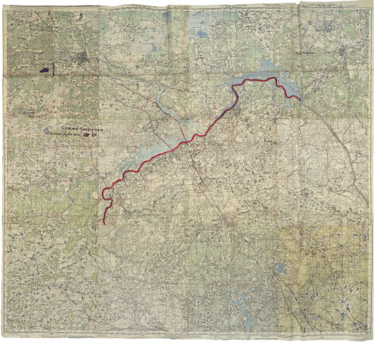 Карта Калининского фронта 1:100К % Map of Kalininsky front
Карта Калининского фронта. Сборная карта, склеенная из листов карт РККА масштабом 1:100,000. Карта охватывает север Московский и юг Калининской областей. Состояние местности на 1940г. Издание 1941г. Положение войск на 25 августа 1942г.
Ключевые слова: Тверь,Московская область,карты РККА