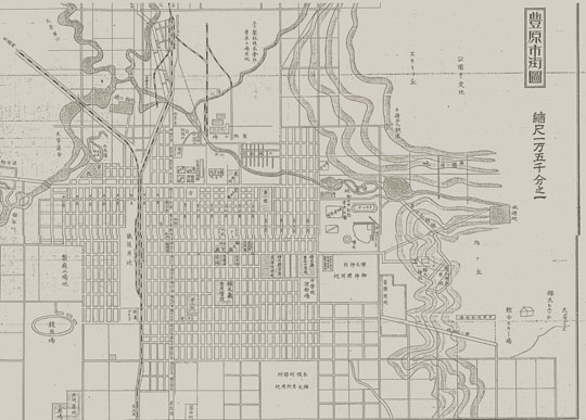 Карта города Тоёхара % Map of Toyohara
Карта города Тоёхара - Южно-Сахалинска. Японская карта 1930-х годов.
Ключевые слова: Южно-Сахалинск,японские карты