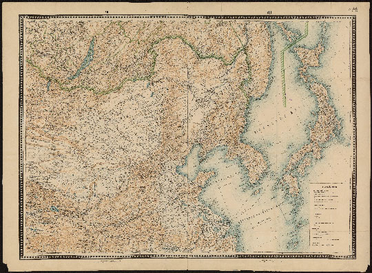 Карта Дальнего Востока 1:4.2М %Map of Far East
Карта Дальнего Востока. Масштаб 100 верст в дюйме. 1904г. Издание Военно-Топографического Управления Главного Штаба. 
Ключевые слова: Владивосток,Дальний Восток