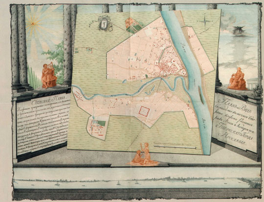 План Ярославля  1:16K% Map of Yaroslavl
План губернского города Ярославля из Атласа Ярославской губернии 1817 года. Масштаб 200 сажен в англ. дюйме.
Ключевые слова: Ярославль