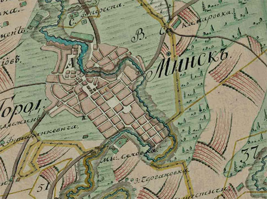 Планы генерального межевания Белоруссии 1:84К % Land plans of Belorussia
Планы генерального межевания Белоруссии. Конец 1700-х  -начало 1800-х годов. Масштаб 1:84,000.
Ключевые слова: Минск,межевание