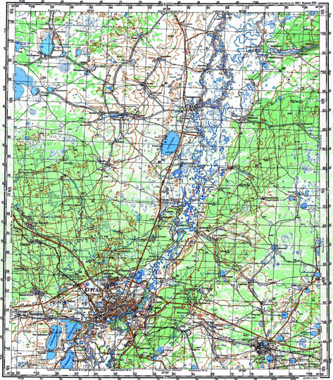 Курган и окрестности 1:200K % Kurgan and vicinity
Топографическая карта Генерального штаба СССР. Курган. СССР. РСФСР. Курганская области. Издание 1986 года. Масштаб 1:200,000.
Ключевые слова: Курган,топографические карты