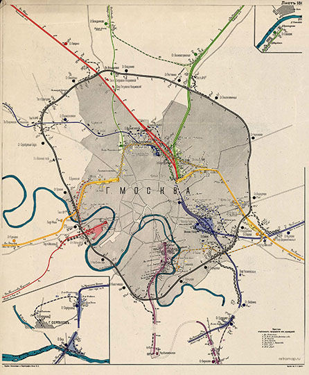 Московский железнодорожный узел%Moscow railways map
Схема Московского железнодорожного узла - МОЖД. Лист 180 из Альбома железных дорог России. Отдел Статистики и Картографии Х-ва П.С. [Путей Сообщения]. Изд. Картограф. зав. Э.Х. Брандтъ. Датировка - приблизительная.
