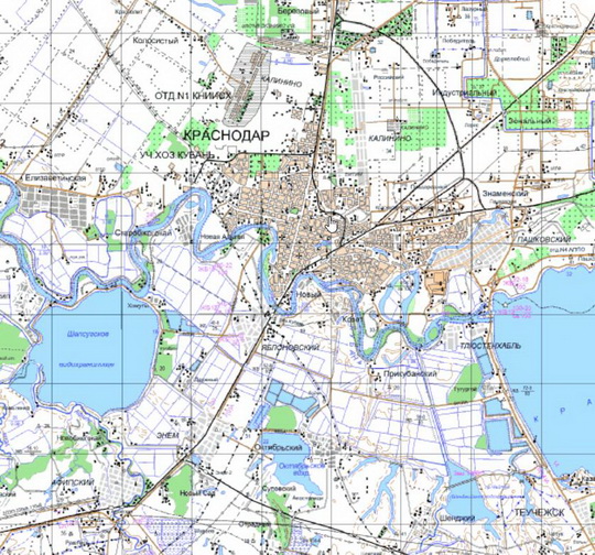 Краснодар и окрестности %Krasnodar and vicinity
Краснодар и окрестности. Карта Госгеоцентра. Масштаб 1:25,000
Ключевые слова: Краснодар,карты ГГЦ