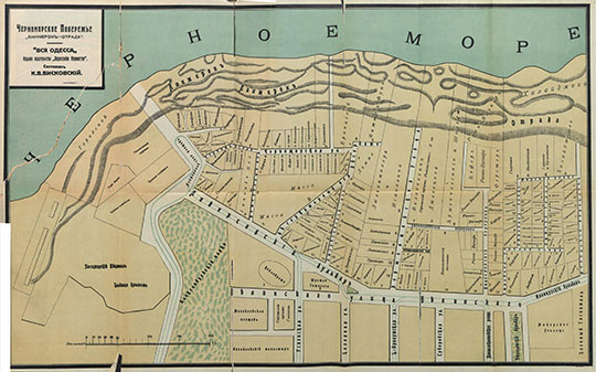 План района Ланжерон-Отрада %Plan of Langeron-Otrada district
Черноморское побережье. "Ланжерон-Отрада". Из кн.: Вся «Одесса». Издание издательства «Одесскiя Новости» Составил К. В. Висковский. Масштаб - 100 сажен в дюйме. Одесса, 1904г.
Ключевые слова: Одесса