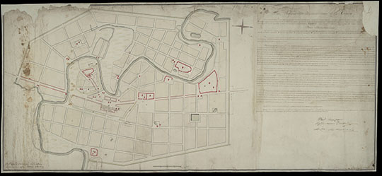 План городу Суздалю  1:4K% Plan of Suzdal
План Владимирского Наместничества Городу Суздалю. 1788 г.  Масштаб в английском дюйме 50 сажен. 
Ключевые слова: Владимир,Суздаль