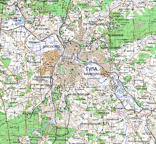 Тула и окрестности %Tula and vicinity
Тула и окрестности. Карта Госгеоцентра. Масштаб 1:25,000
Ключевые слова: Тула,карты ГГЦ