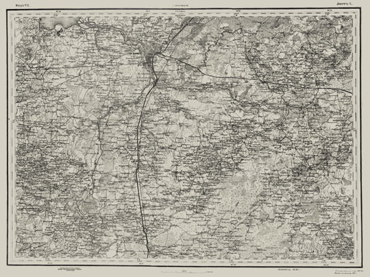 Карта окрестностей Пскова 1:126K%Map of Pskov vicinity
Псков и окрестности на карте Шуберта. Ряд VII, лист 7 Военно-Топографической карты Европейской России. Псковская губерния. Масштаб 1:126000, 3 версты в дюйме.
Ключевые слова: Псков,карты Шуберта