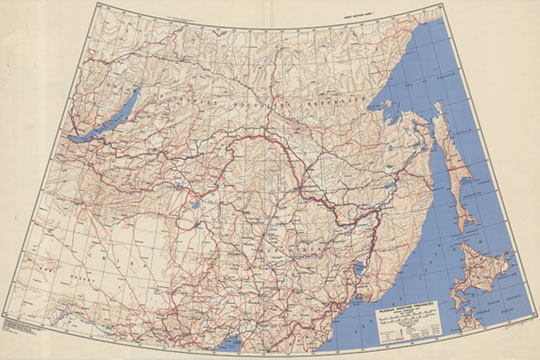 Американская карта Дальнего Востока  1:4M% American map of the Far East
Американская карта Дальнего Востока СССР. Масштаб 1:4,000,000. Издание 1943 года. Основа - советские карты издания с 1917-1943 годов. Russian Maritime Provinces, Special Strategic Map. Army Map Service U.S. Army, Вашингтон. Серия карт: A.M.S. 5207.
Ключевые слова: Чита,Дальний Восток,Сахалин,американские карты