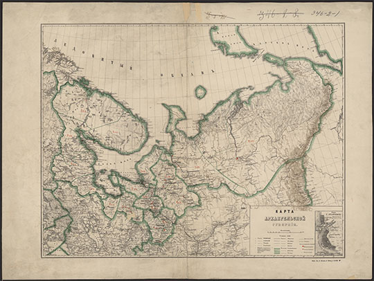 Карта Архангельской губернии 1:2.5М % Arkhangelsk gubernia
Карта Архангельской губернии. Масштаб - 60 верст в дюйме. - Санкт-Петербург : Ильин, [187-]. - 1 л: цв.: доп. карта.
Доп. карта: План г. Архангельска. 1:84 000. KGR Ко 12/V-56
Ключевые слова: Архангельск,издательство Ильина,Петрозаводск,Онежское озеро,Мурманск