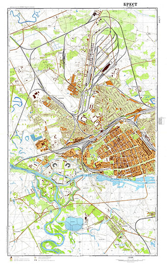 Брест и окрестности %Brest and environs
Брест и окрестности. Лист N-34-144. Масштаб 1:10,000. Издание 1970г.
Ключевые слова: Брест