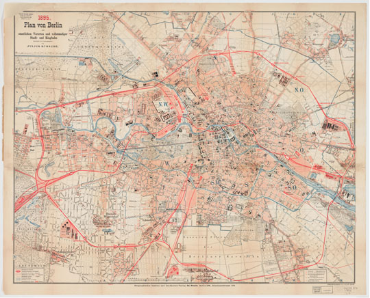 План Берлина с предместьями 1:17K%Map of Berlin with suburbs
План Берлина с предместьями. Plan von Berlin :  mit samtlichen Vororten und vollstandiger Stadt und Ringbahn bearbeitet und herausgegeben von Julius Straube; Geographisches Institut und Landkarten. Масштаб 1:17,777. 62 x 78 см
Ключевые слова: Берлин,немецкие карты