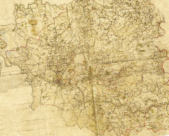 Карта генерального межевания Калужского уезда 1:84K%Cadaster map of Kaluga district
Карта генерального межевания. Калужский уезд. Калужской губернии. Карты этой серии выполнены от руки без указания широты и долготы местности. Карта издана после передела границ уездов в 1775-78гг. Масштаб 1 дюйм = 2 версты или 1см = 840м.
Ключевые слова: Калуга,межевание