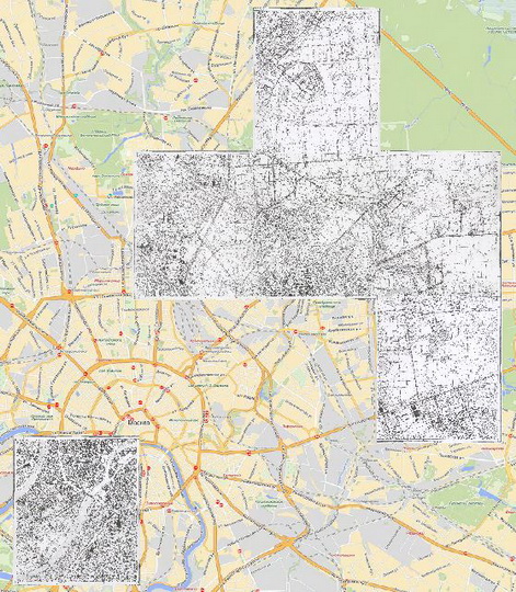 Подробная карта частей Москвы 1:10K % Detailed map of Moscow regions
Подробная карта частей Москвы. Сборная карта, составленная из листов N-37-4-Г-а-1, N-37-4-В-б-1,  N-37-4-В-б-2,  N-37-4-Г-а-3,  N-37-4-А-г-4,  N-37-4-В-в-2 карт Генерального Штаба Красной Армии. Масштаб 1:10,000. Издание 1943 года.
Ключевые слова: карты РККА,парки,Лосиноостровская
