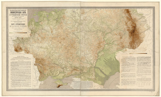 Гипсометрическая карта Европейской России  1:2.5M% European Russia
Гипсометрическая карта Европейской России. Труд Генерального Штаба генерал-майора Алексея Тилло, Председательствующего в Отделении Математической Географии Императорского Русского Географического Общества. 1889. Издание Департамента шоссейеных и водяных сообщений Министерства Путей Сообщения. Масштаб 60 верст в дюйме. Картографическое Заведение А. Ильина в С. Петербурге.
Ключевые слова: Европейская Россия,издательство Ильина