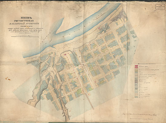План города Чистополя 1:4,200 %Plan pf Chistopol
План города Чистополя Казанской губернии. Съемки земель внутри городской черты находящихся, с показанием угодий раздельно приносящих доход городу произведенный Гражданскими Топографами Петровским, Дувановым и Масловым. Около 1846г, вероятнее всего - 1847-1848 годы. Масштаб - 50 сажен в английском дюйме.
Ключевые слова: Чистополь
