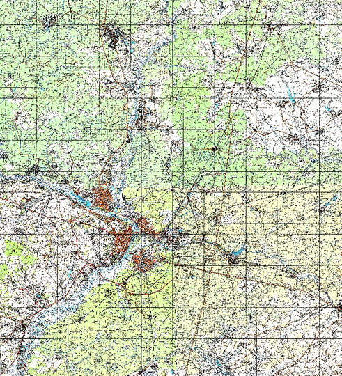 Брянск и окрестности 1:100K % Map of Bryansk and vicinity
Карта окрестностей Брянска. Издание 1986 года.  Масштаб 1:100,000.
Ключевые слова: Брянск,топографические карты