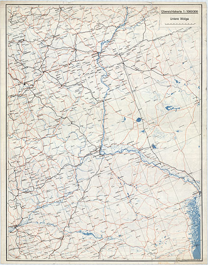 Немецкая карта района Нижней Волги 1:1M % Uebersichtskarte Untere Wolga
Немецкая карта района Нижней Волги. Масштаб 1:1,000,000. Uebersichtskarte 1M Untere Wolga ciirca 1943
Ключевые слова: Саратов,Сталинград,Астрахань,Европейская Россия,СССР,немецкие карты
