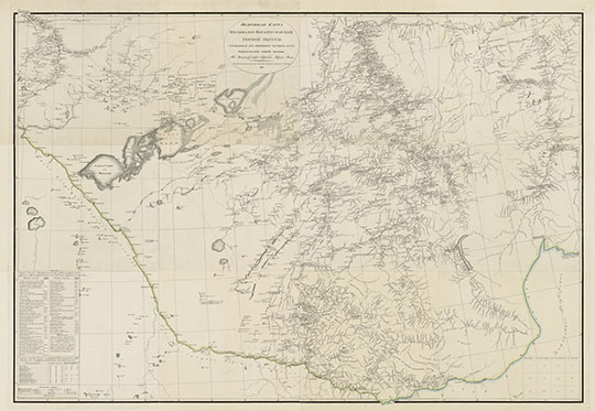 Карта Колывано-Воскресенской Горной Округи 1:420К %Detailed Map of Kolyvah-Voskresensr region
Подробная карта Колывано-Воскресенской Горной Округи составленная из новейших частных карт Барнаульской горной Архивы. По масштабу общей подробной карты России - 10 верст в дюйме. Под руководством состоящего при Депо Карт Надворного Советника Л. Панонера. 1816г. Отпечатана на 12 листах 55.5x43.5 см.
Ключевые слова: Барнаул,Сибирь,Омск,Томск,Кемерово,Новосибирск,Красноярск