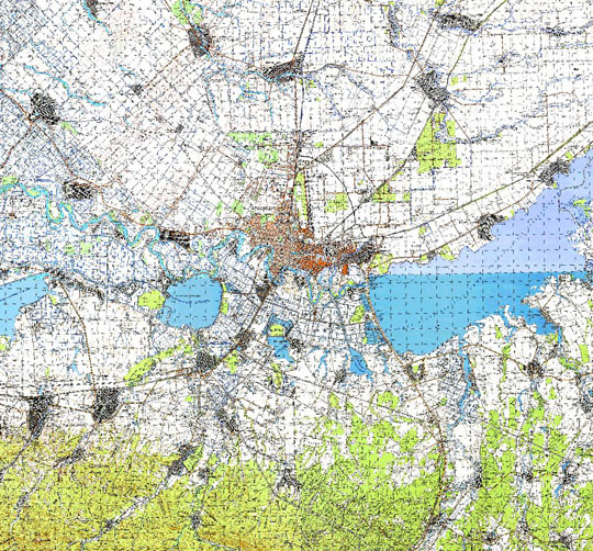 Краснодар и окрестности 1:100K % Map of Krasnodar and vicinity
Карта окрестностей Краснодара. Издание 1979 года. Масштаб 1:100,000.
Ключевые слова: Краснодар,топографические карты