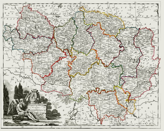 Атлас России - Владимирское наместничество % Atlas of Russia - Vladimir region
Карта Владимирского наместничества. Российской атлас из сорока четырех карт состоящий и на сорок два наместничества Империю разделяющий Соч. А. Вильбрехт; грав. Алексей Савинков, И. Леонов; вырез. Т. Михайлов Санкт-Петербург: Географический департамент Кабинета Е.И.В., 1792 г.
Ключевые слова: Владимир,атлас 1792,атласы