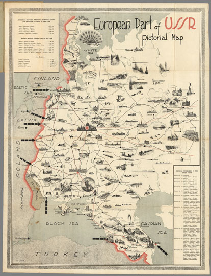 Европейская часть СССР % European Part of U.S.S.R. 
Европейская часть СССР. Карта с иллюстрациями. Совместное издание агентств  Экспортиздат и Интурист, 1939г. 86 х 68см. European Part of U.S.S.R. (Union of Soviet Socialist Republics). Pictorial Map. Published by Exportizdat in Collaboration with Intourist. 
Ключевые слова: Европейская Россия