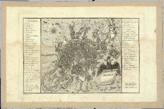 Moskou by P.F.Tardieu v.4
Moskou by P.F.Tardieu. Вариант 4. Гравированный и раскрашенный план Москвы работы Пьера Франсуа Тардье - Pierre François Tardieu (1711 - 1774). Близкая копия плана И. Мичурина. В левом верхнем углу компасная роза, в правом нижнем углу - коронованный двуглавый орел удерживает в когтях свиток с заглавием. Указатель расположен на полях карты.
Ключевые слова: французские карты,планы Москвы работы Тардье