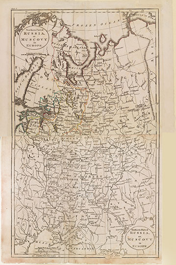 Россия, или Московия в Европе %Russia or Muscovy in Europe
Россия, или Московия в Европе. Карта, склеенная из двух частей - северной и южной. 21 х 39 см. Листы опубликованы в американском Атласе мира 1816 года. Northern part of Russia or Muscovy in Europe. Southern part of Russia or Muscovy in Europe. A General Atlas, Being A Collection Of Maps Of The World And Quarters, Their Principal Empires, Kingdoms, &c. Containing Fifty Eight Maps And Charts. Philadelphia: Published By M. Carey, And B. Warner. 1816.
Ключевые слова: Московия,европейская Россия,американские карты
