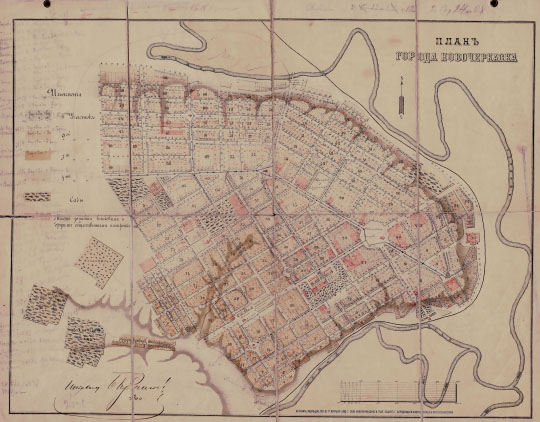 План Новочеркасска  1:8K% Plan of Novocherkassk
План города Новочеркасска. 1895г. Масштаб - 100 сажен в дюйме.
Ключевые слова: Ростов-на-Дону,Новочеркасск