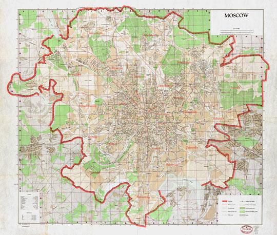 Moscow - издание ЦРУ США 1:35K%Moscow - CIA USA edition
Moscow. [Washington : Central Intelligence Agency, 1957] 2d ed., 7-57. Includes glossary. Accompanied by index: Guide to streets and locations in Moscow. (72 p. :  col. map. 65 x 77 cm. fold. to 22 cm.). Схематичная карта Москвы, изданная в 1957 году в США. 1:35000. В основу карты положен План города Москвы 1940 года издания ГУГК, скорректированный с учетом изменений в городе с 1940 по 1957 годы.
Ключевые слова: карты ЦРУ,американские карты