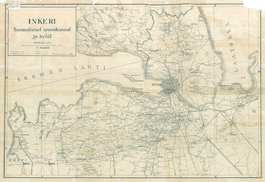 Финская карта окрестностей Ленинграда 1:200К %Inkeri. Suomalaiset seurakunnat ja kylat 
Финская карта окрестностей Ленинграда. Ингерманландия - финские приходы и деревни. 1925г. Масштаб 1:200К. Inkeri. Suomalaiset seurakunnat ja kylat 
Ключевые слова: Санкт-Петербург,Ленинград