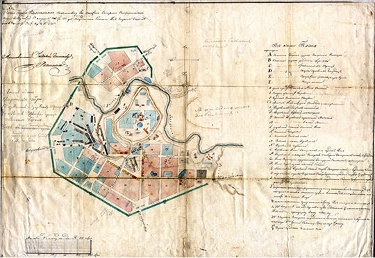 План города Волоколамска 1:4,200 %Plan of Volokolamsk
План города Волоколамска. Масштаб - 50 сажен в дюйме. 1830г.
Ключевые слова: Волоколамск,Подмосковье