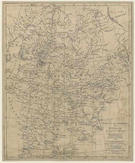 Европейская часть Российской Империи % European part of the Russian Empire
Карта Европейской части Российской Империи. Издатель - Jean-Baptiste Bourguignon. Масштаб 300 верст в 500 саженях. Partie de l'empire de Russie comprise en Europe / par le S[ieu]r d'Anville de l'acad[émie] r[oya]le des belles lettres et celle des sc[iences] de Petersbourg Secr[etaire] de S. A. S. M. le D. d'Orléans. 44 x 37 см.
Ключевые слова: Европейская Россия,французские карты