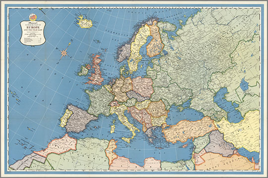 Карта Европы и Ближнего Востока 1:6.5M % Hammond's Superior Map of Europe and the Near East
Карта Европы и Ближнего Востока издательства Хаммонд.  Масштаб 1:6,525,000 . 31 х 25 см.  Hammond's Superior Map of Europe and the Near East. De Luxe Map Library. Hammond. Classics Edition. 1957
Ключевые слова: Европа,американские карты