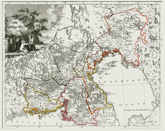 Атлас России - Выборгское наместничество % Atlas of Russia - Vyborg region
Карта Выборгского наместничества. Российской атлас из сорока четырех карт состоящий и на сорок два наместничества Империю разделяющий Соч. А. Вильбрехт; грав. Алексей Савинков, И. Леонов; вырез. Т. Михайлов Санкт-Петербург: Географический департамент Кабинета Е.И.В., 1792 г.
Ключевые слова: Санкт-Петербург,атлас 1792,Выборг,атласы