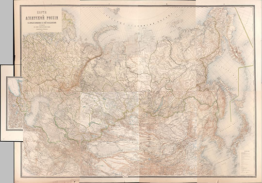 Карта Азиатской России 1:4.2М % Map of Asian Russia
Карта Азіятской Россіи с прилегающими к ней владѣниями / составлена при Военно Топографическом отдѣлѣ Главнаго Штаба ; под редакц. генер. М. Большева. Масштаб 1:4,300,000. На 8 листах 156 x 206 см, листы 90 x 54 см или менее.
Ключевые слова: Азиатская Россия,Военно-топографическое депо,Азиатская Россия