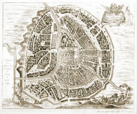 План Олеария v.1%Oleary Plan v.1
Одна из копий плана Олеария, впервые опубликованного в книге "Moscva. Des grossen Zaars Residentz Stadt in Russlandt"  / Сост. A. Olearius. - [Schleszwig, 1656]. Слева от изображения текст: "Взято из путешествия Олеария по России в 1634 году". План опубликован в кн.: "Москва", 1830г. Составитель И.М. Снегирев. Гравюра на меди 366х386 мм. План ориентирован на запад.
Ключевые слова: план Олеария