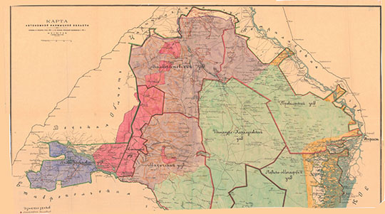 Карта Автономной Калмыцкой области  1:420K% Map of Kalmykia
Карта Автономной Калмыцкой области. Составлена по планшетам съемки 1883 года и на основании обследований произведенных в 1921 году. Масштаб - 10 верст в дюйме.
Ключевые слова: Элиста,Астрахань
