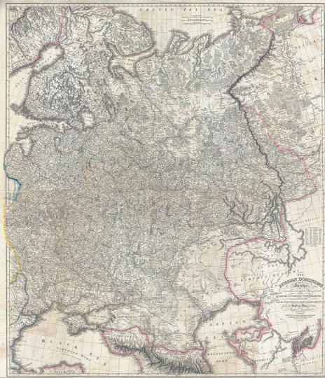 Карта Европейской России % Map of Russia in Europe
Карта Европейской России. The Russian Dominions in Europe, drawn from the latest Maps, printed by the Academy of Sciences, St. Petersburg; revised and corrected, with the Post Roads & New Governments, from the Russian Atlas of 1806. Published by W.Faden, London, 1908. 93.98 x 107.95 см
Ключевые слова: Европейская Россия,английские карты