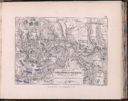 Карта сражения под Смоленском 17, 18 и 19 августа 1812 года %Battles of Smolensko & Valtellina 17, 18 & 19 August 1812
Карта сражения под Смоленском 17, 18 и 19 августа 1812 года. Масштаб 1:38,000. 15 х 21 см. Из Атласа истории Европы издания Алисона, 1852 г.  Battles of Smolensko & Valtellina 17, 18 & 19 August 1812. A.K. Johnston F.R.G.S. William Blackwood and Sons, Edinburgh and London. Atlas to Alison's history of Europe MDCCCLII (1852).
Ключевые слова: Смоленск,война 1812 года