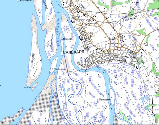 Салехард и окрестности %Salekhard and vicinity
Салехард и окрестности. Карта Госгеоцентра. Масштаб 1:25,000
Ключевые слова: Салехард,карты ГГЦ