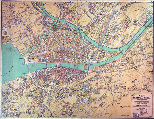 План Цюриха и окрестностей 1:3000 %Plan of Zurich
План Цюриха и окрестностей. Масштаб 1:3000. 1854г. Plan der Stadt Zurich und Umgebund.
Ключевые слова: Цюрих