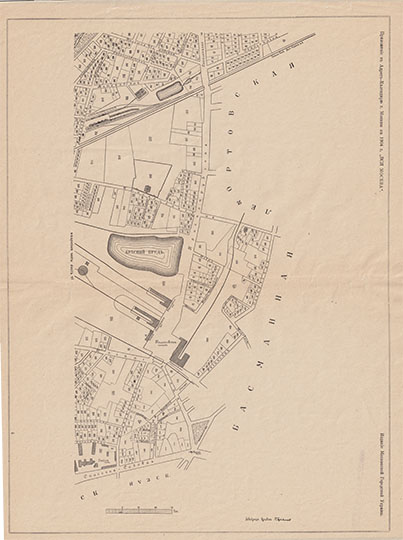 План Мещанской части, лист 4  1:4K% Plan of Meschanskaya part of Moscow - 4
План Мещанской части, лист 4. Из сб.: Планы частей города Москвы съ указанием крепостных нумеров владений из Приложения к Адресъ-Календарю г. Москвы на 1904 г. "Вся Москва". Составлены при Архиве Строительного Отделения Московской Городской Управы в 1901 г. Издание Московской Городской Управы. Конволют уменьшенных копий планов 16 частей города, изданных в 1901г. в масштабе 50 саж. в дюйме. На 35 листах форматом 345х260мм
Ключевые слова: Вся Москва