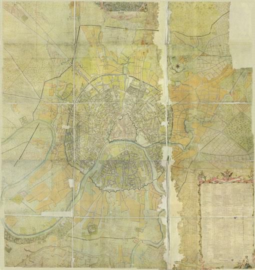 Горихвостовский план %Gorikhvostovsky plan
Генеральной план императорского столичного города Москвы показующий как внутри онаго состоящих городах Кремля Китая Белаго Земляного находящихся за Земленым валом на выгонных землях разнаго звания публичныя и партикулярныя строения и окружавшия оныя места положения с сочиненнаго в Москве под смотрением инженер маиора Горихвостова 1767 года уменшен вполовину под смотрением полковника Дьякова 1768 года в Санктпетербурге. Чертеж 1767г., копия 1768г. Масштаб - около 50м в 1см. ЦГВИА, ф. ВУА, д. 22169.
