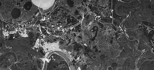 Нижневартовск и окрестности со спутника 24.07.77 %Satellite image of Nizhnevartovsk
Нижневартовск и окрестности со спутника. Снимок сделан 24 июля 1977 года. На снимке можно видеть Нижневартовск, Мегион и Излучинск.
Ключевые слова: Нижневартовск,американские карты,города СССР со спутников