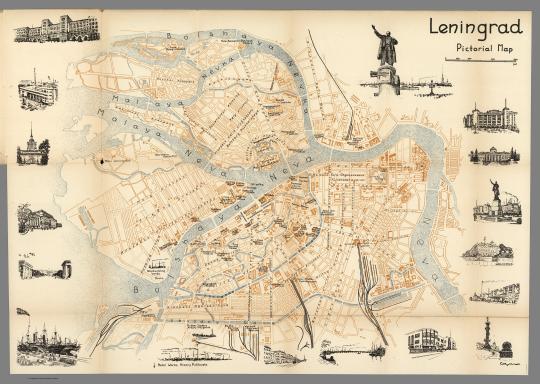 Иллюстрированный план Ленинграда  1:30K% Illustrated plan of Leningrad
Иллюстрированный план Ленинграда. 35 x 50 см. Масштаб - 1000 футов в 1 см (1:30,480) Leningrad. Pictorial map. Intourist's Pocket Guide to the Soviet Union. 1932г. Maps of Moscow and Leningrad. State Publishers for Foreign Trade. Printed in USSR.
Ключевые слова: Санкт-Петербург,Ленинград