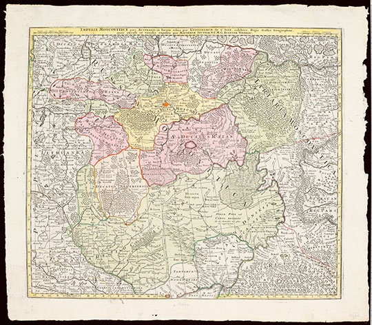 Карта Московской Империи  1:2.5M% Map of the Moscow Empire
Карта Московской Империи, составленная Гийомом де Лиллем. Масштаб 1:2 500 000. 48 х 57 см. Imperii Moscovitici pars australis / in lucem edita per Guillielmum de l Isle, celeberr. regis galliae geographum ; nunc excusa et venalis exposita per Matthaeum Seutter, s. c. m. g.
Ключевые слова: Европейская Россия