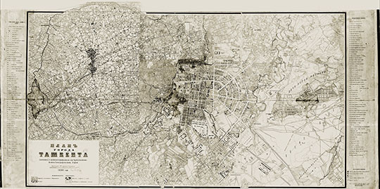План города Ташкента 1:8.4К % Plan of Tashkent
План города Ташкента. Составлен и хромолитографирован при Туркестанском Военно-Топографическом Отделе. Масштаб 199 сажен в дюйме. 1890 год.
Ключевые слова: Ташкент